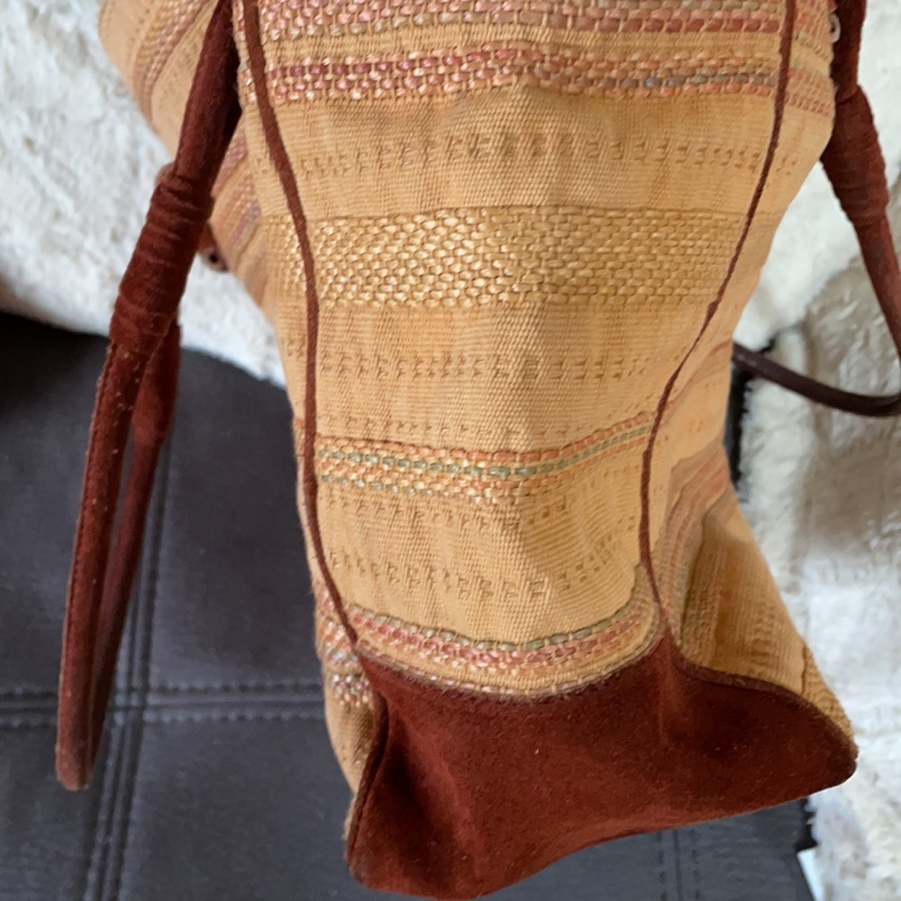 BOTTEGA VENETA Brown Suede & Camel Color Tote Bag - Picture 5 of 9